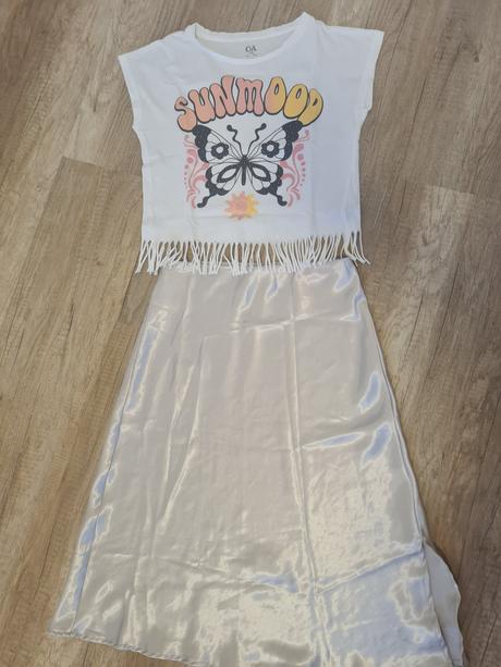 Set crop a satenova midi sukienka, c&a,140