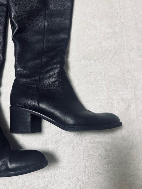 Kožené čižmy nad kolená zn. eva minge, 40