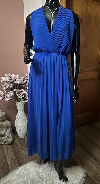 Plisované dlhé letné šaty s gumičkou v páse, l / m