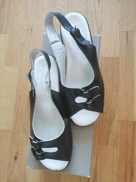 Kožene čierne sandaly 37, 37