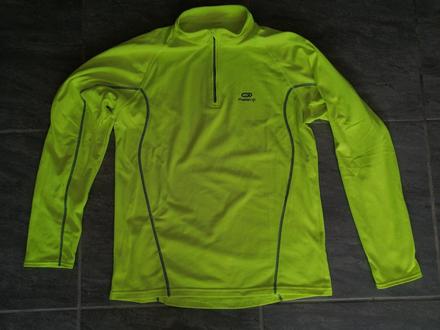 Technická mikina kalenji vl, neónovozelená, decathlon,l