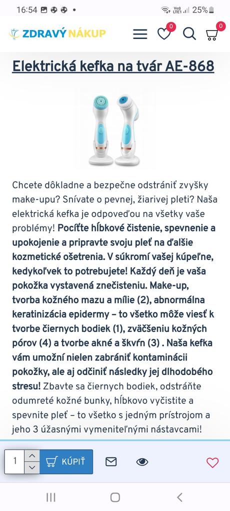 Elektrická kefa na tvár, 