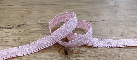 Krajka - 22 mm - ružová, 
