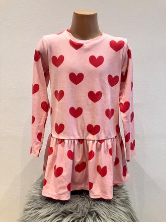 Dievčenské zamatové šaty so srdiečkami (128), lindex,128