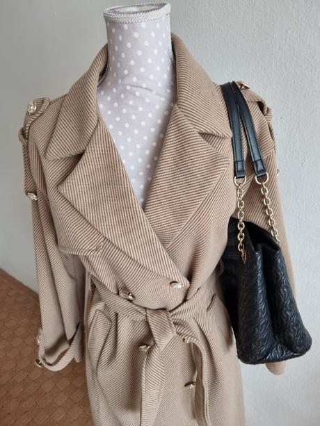 Bledohnedý zimný kabát 40 + kabelka grátis, 40