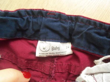 Bordové nohavice, baby,74