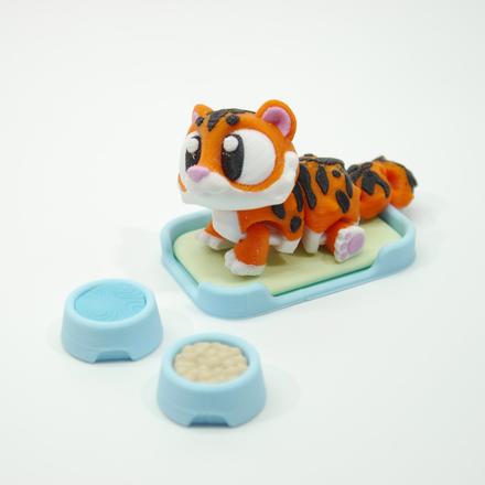 Vreckáčik tiger+postieľka, miska s vodou a jedlom, 