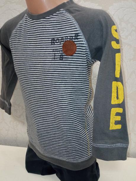 Chlapčenské pruhované tričko s nápisom (104), 104