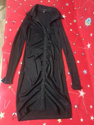 Čierne šaty s dlhým rukávom, amisu,38