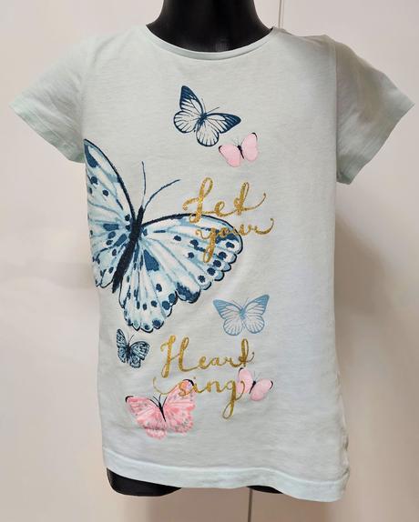 Tričko s motýlikmi, h&m,140