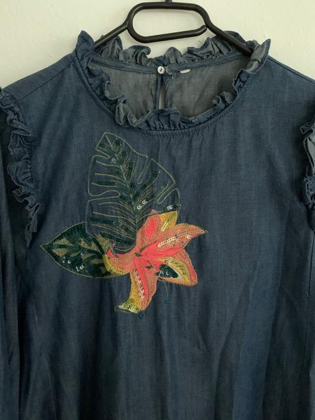 Riflové šaty/blúzka, 