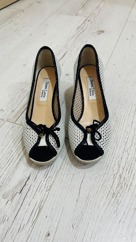 Bielo-čierne topánky 36 1/2, 36