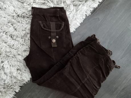 Hnedé menčestrové nohavice 7/8, m