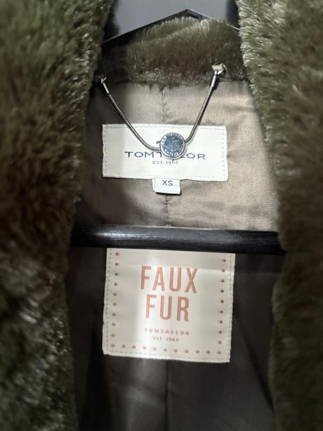 Kožušinový kabát -xs, tom tailor,xs