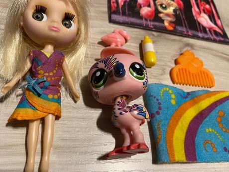 Krásna sada littlest pet shop bábika a plameniaci, 