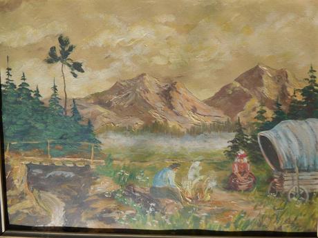 Kočovníci-olej na plátne 1952, 38 x 48 cm 2 kusy, 