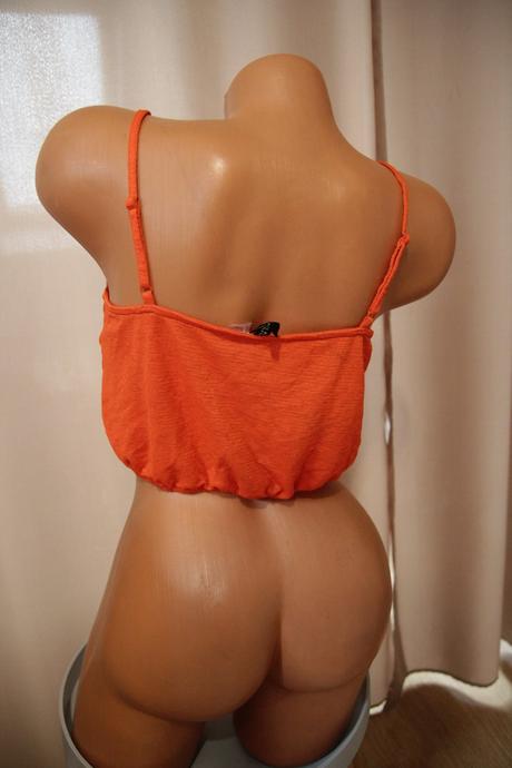 Oranžový crop top, h&m, h&m,m