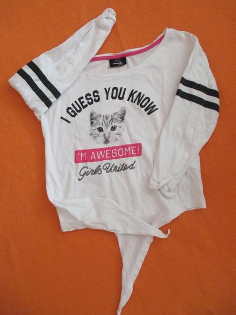 Biele triko s obrazkom macicky, vel. 146/152, 152