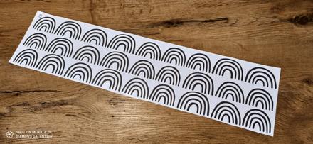 Nálepky na stenu - dúha - 27 kusov - šedá, 