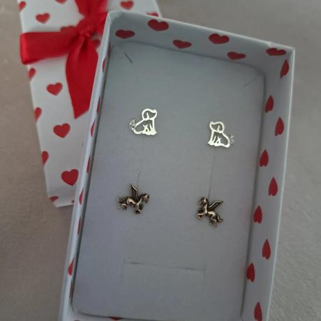 Strieborné puzetové náušnice,