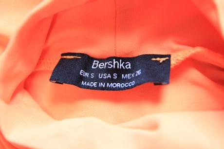 Neónovo oranžový body top, bershka, bershka,s