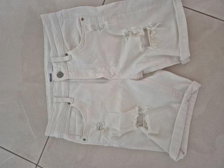 Riflové roztrhané šortky unisex, bershka,36