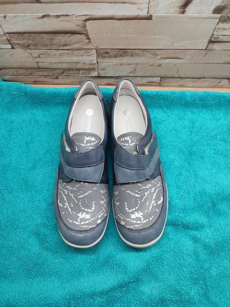 Remonte - rieker 38 - dámske modré topánky koža/l, rieker,38