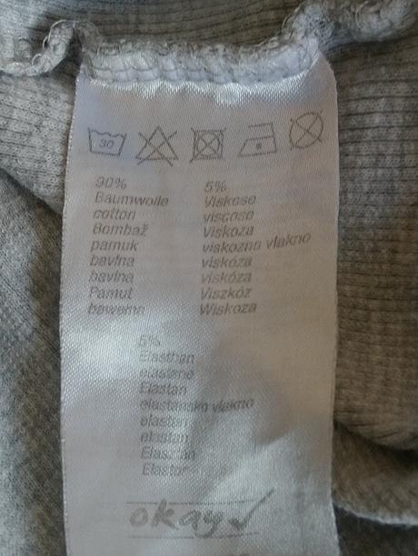Dámsky elastický sivý top - rolák, okay, 40, okay,s