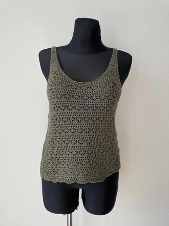 Khaki pletený top veľ. m, m