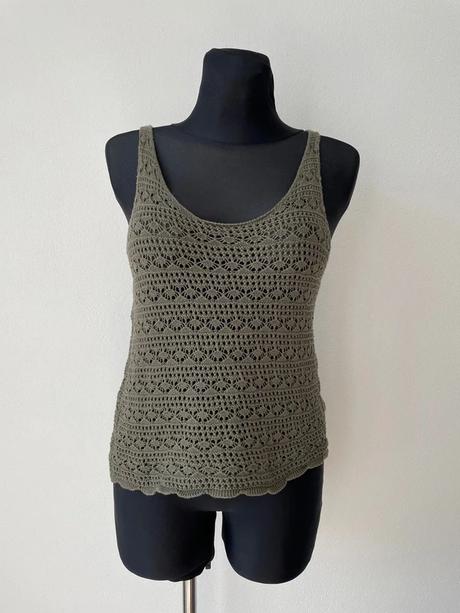 Khaki pletený top veľ. m, m