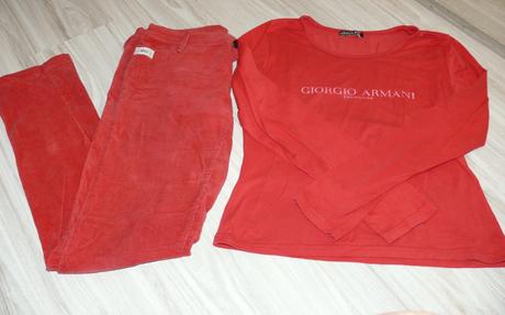 Červené mng rifle+armani tričko grátis, mango,m