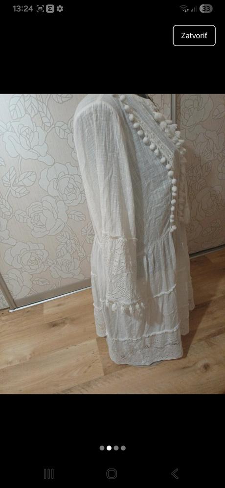 Biele letne plážové saty, f&f,42