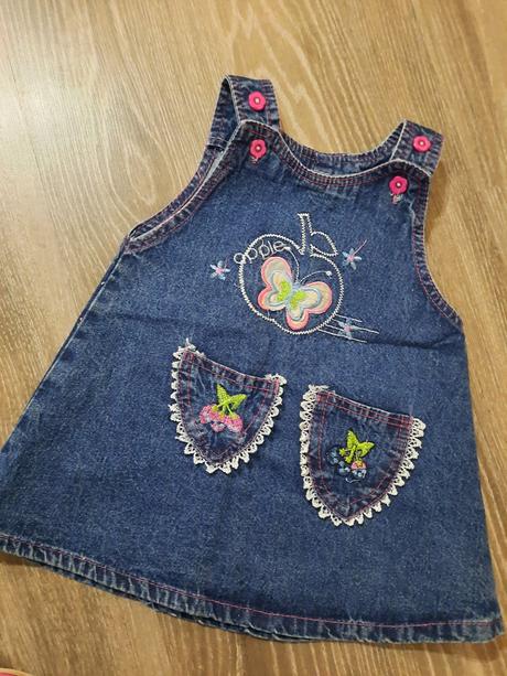 Krásne riflové šaty 86/92, 86