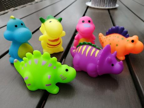 Pískacie hračky do vane dinosaury 6 ks, 