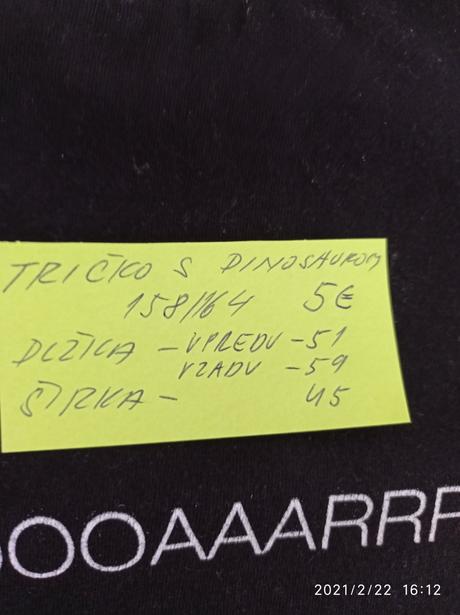 Meniace tricko 158/164 --riadte sa mierami na foto, 158