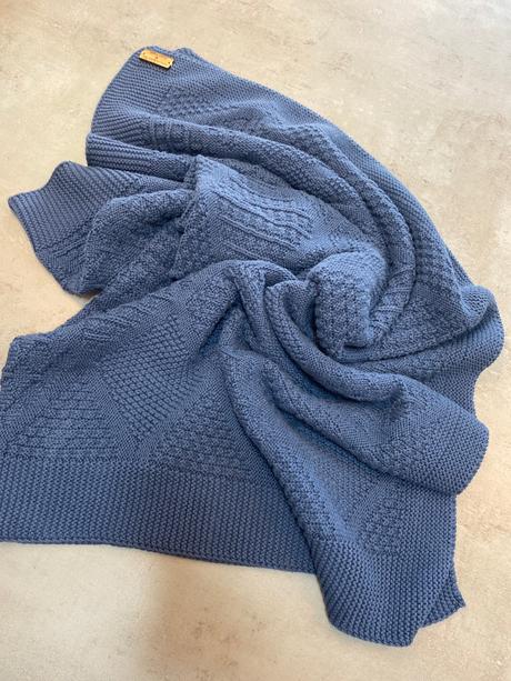 Deka z bio bavlny modra, 