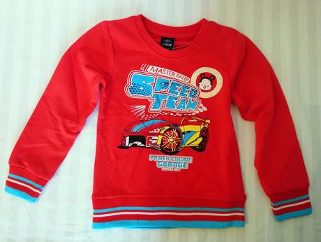 Detská červená mikina speed team, n-feel, 128 cm, 128