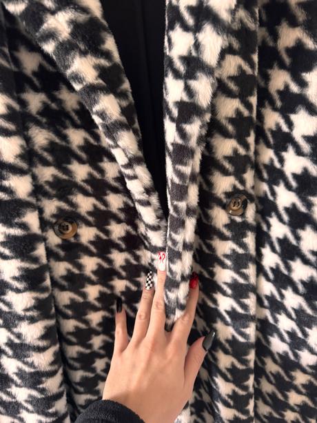 Čiernobiely kabát imoda, m