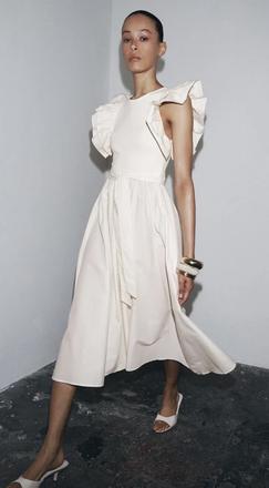 Kombinované šaty s volánmi, zara,m