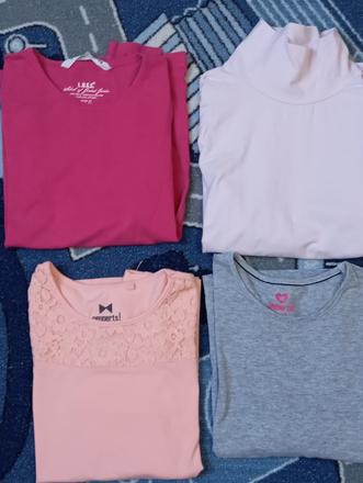 4x tričká (natielniky), h&m,140