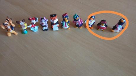 Postavičky z kinder, tučniaci,