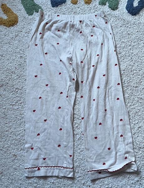 Biele srdiečkové bavlnené pyžamo, h&m, 98/104, h&m,98