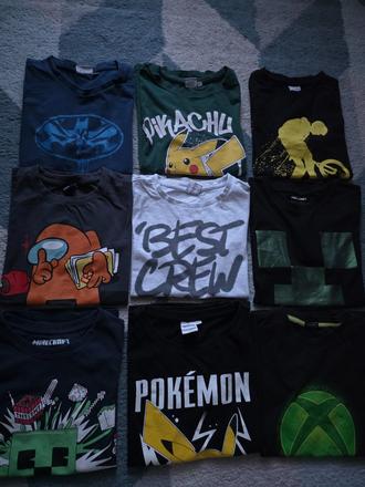 Tričká minecraft, pokémon 146/152, dopodopo,146