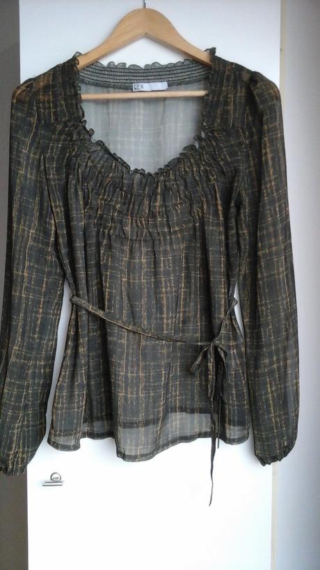 Priesvitna volna bluzka gumickove presivanie, kenvelo,s