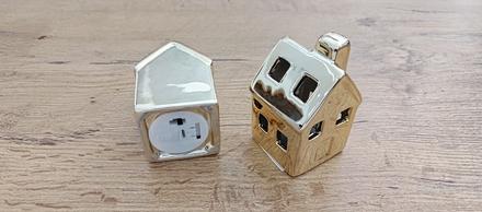 Zlatý led domček - 75x50 mm, 