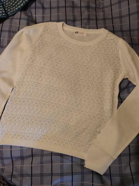 Letný čipkovaný pulover 134/140, h&m,134