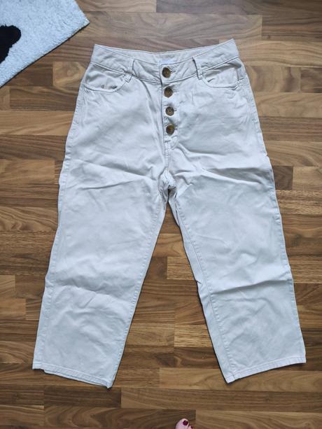 Dámske béžové 7/8 nohavice, 38