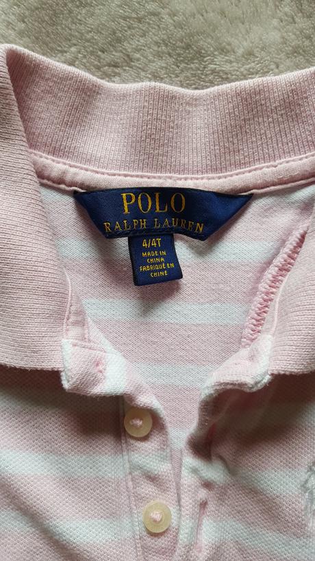 Ružové pruhované šaty ralph lauren vel.4t, ralph lauren,110