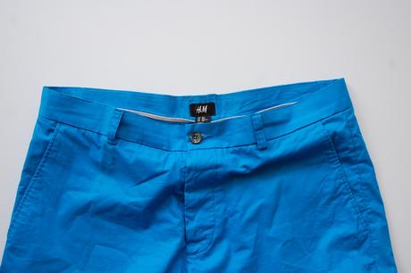 Pánske bavlnené šortky- žiarivá modrá, h&m,l
