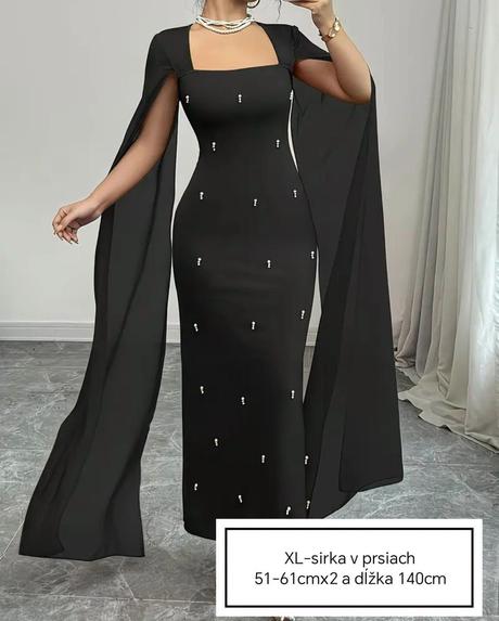 Krasne spolocenske saty s perlickami xl, xl